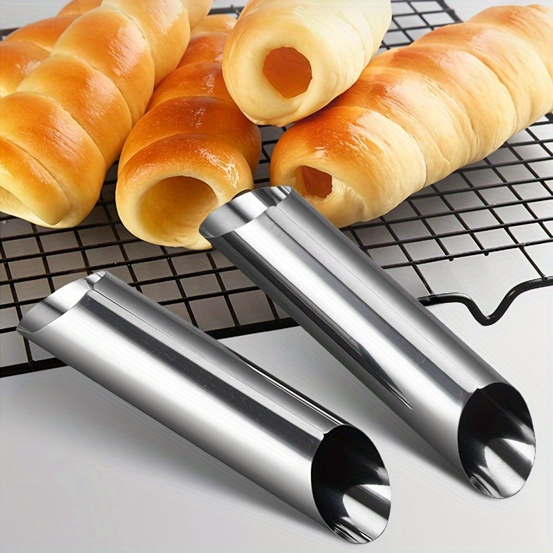 Danish Pancake Pan - ステンレス製のカンノーリチューブ、ノンスティッククリームホーン、デニッシュペストリー型、クロワッサンシェル、クリームロール用の型