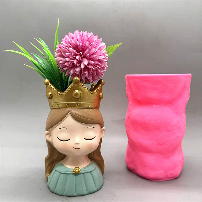 Potsticker Mold - シリコンモールド、おとぎ話のプリンセス、花瓶、DIY、石膏、レジン、セメント、家庭用、バルコニーの装飾に使用。